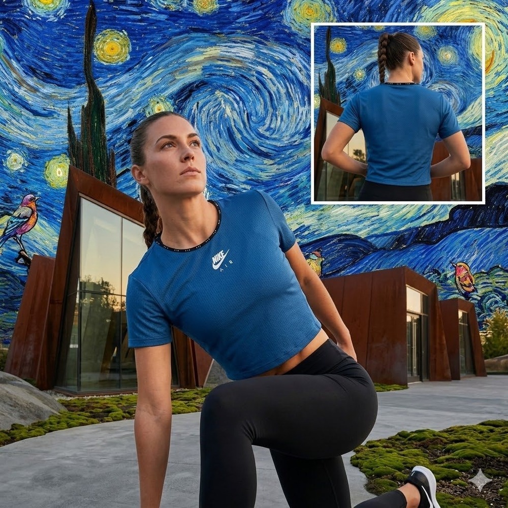 Nike‎ Air Womens Dri-FIT Short Sleeve Crop Top Blue CJ1870-432 Small